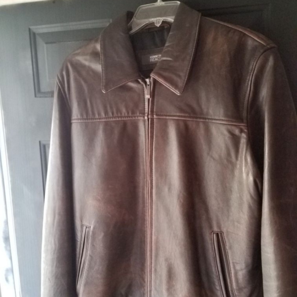 Man's leather coat